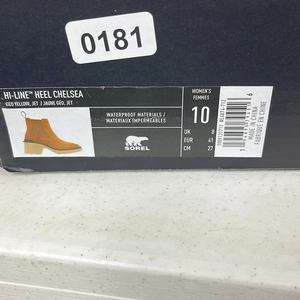 Sorel Hi Line Chelsea Heels Boots Booties Sz 10 Color/ Geo Yellow Jet